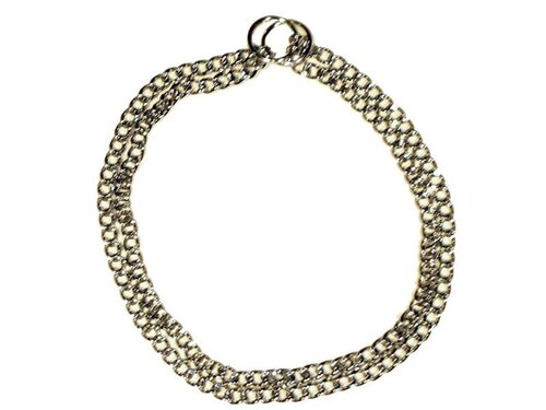 Obroża łańcuchowa, zaciskowa, podwójna, długość 35 cm Obroża łańcuchowa, zaciskowa, podwójna, długość 35 cm